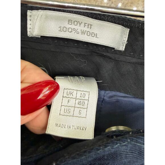 Gap women's Wool navy blue casual work pants 100% wool size 6 pants Boy Fit - Picture 3 of 3